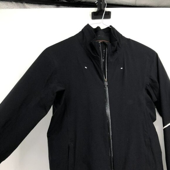 KJUS black full zip jacket white trim size small  lined mesh interior - Picture 6 of 16